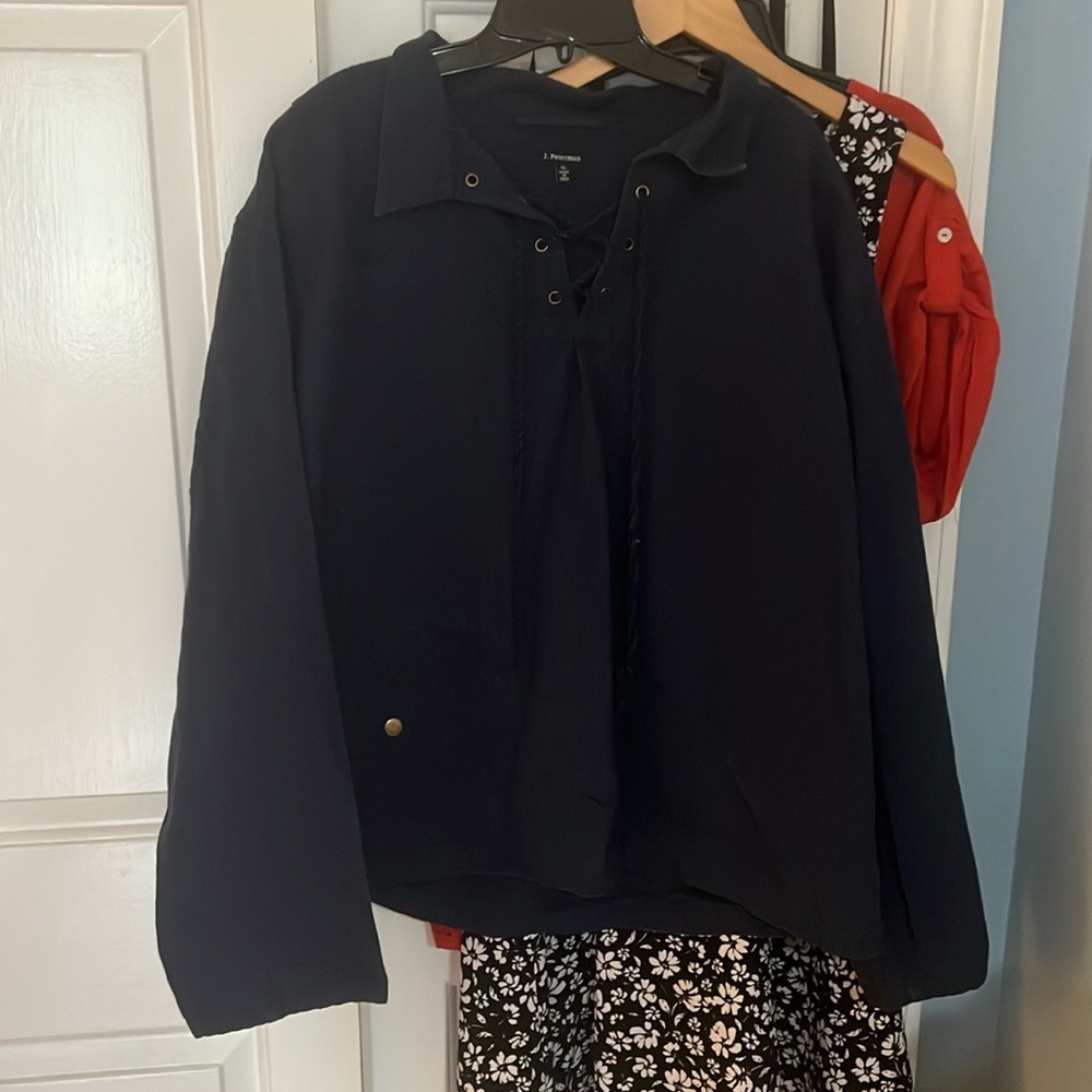 Navy blue J. Peterman sweater Sz XL